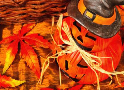 basket , leaves, pumpkin, holiday, smile, candle, Halloween pumpkin