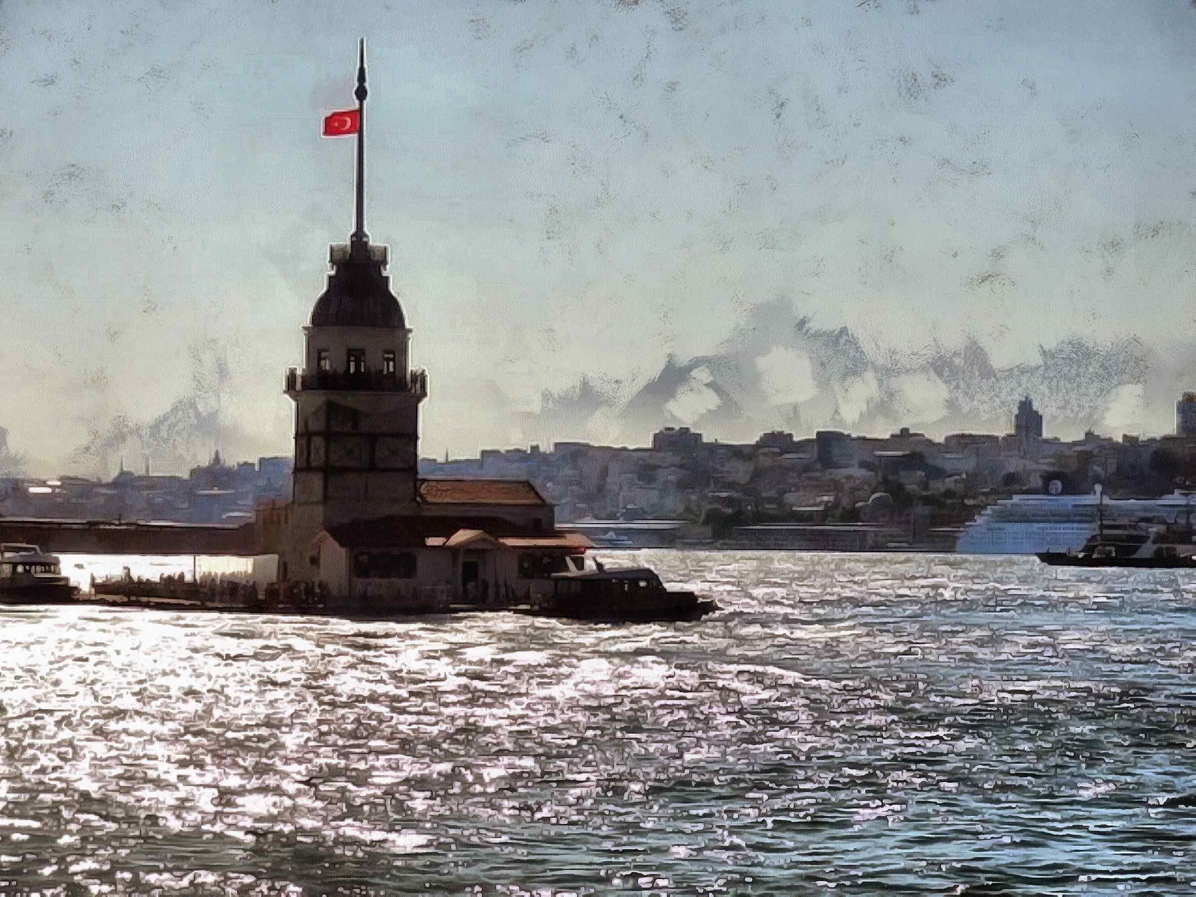 <br>lighthouse, building, Strait, water, turkey, turkey country,