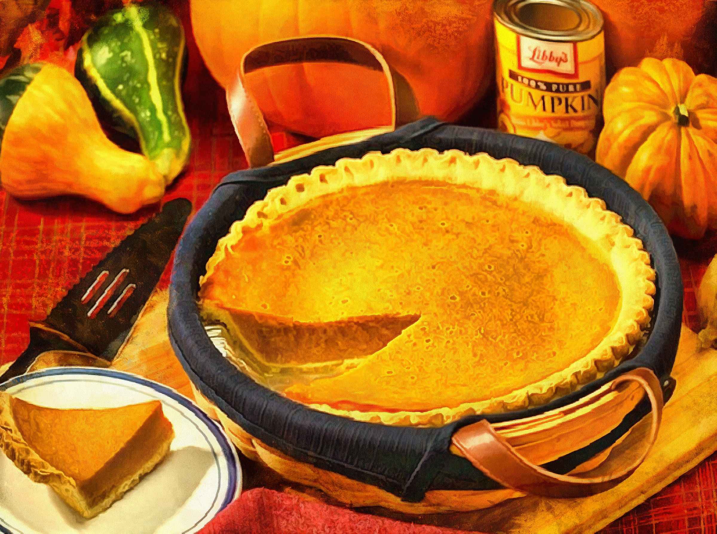 pumpkin pie, pie, dish, Food cake,