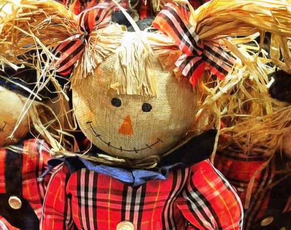  smile, girl puppet, scarecrow,