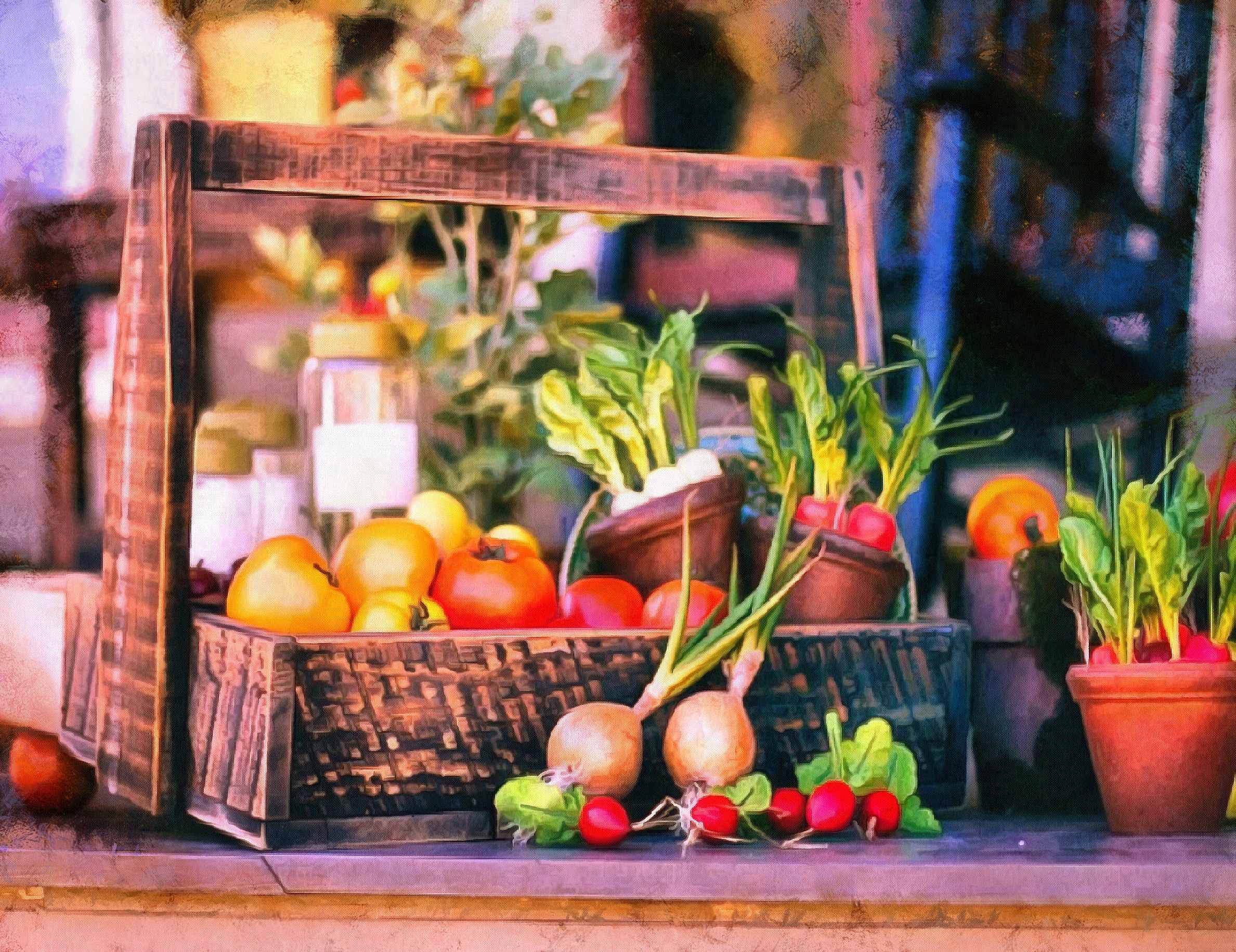 <br>vegetables, market stalls, onions, vegetables, herbs,