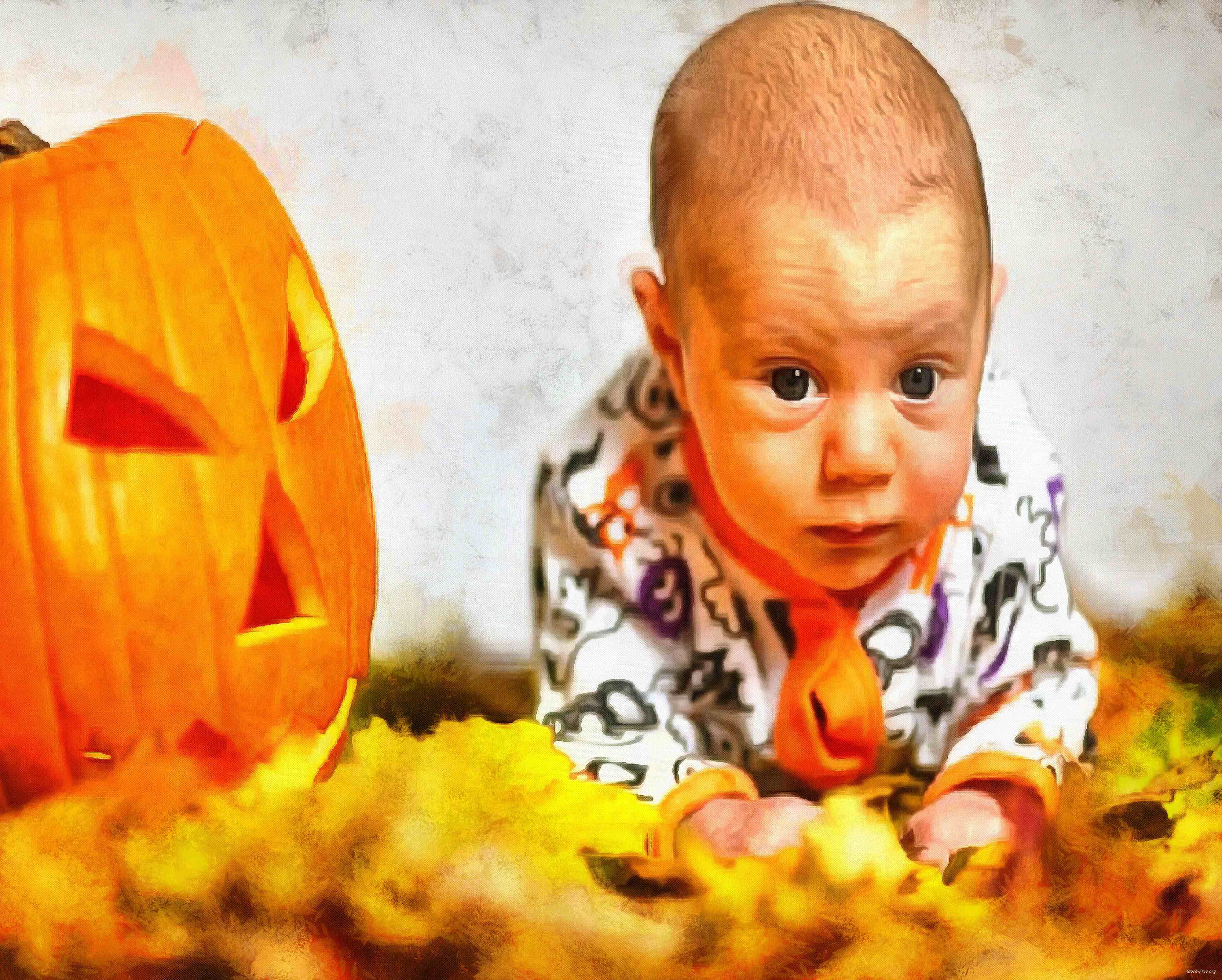  child, baby, toddler, pumpkin, halloween - halloween free image, free images, public domain images, stock free images, download image for free, halloween stock free images!