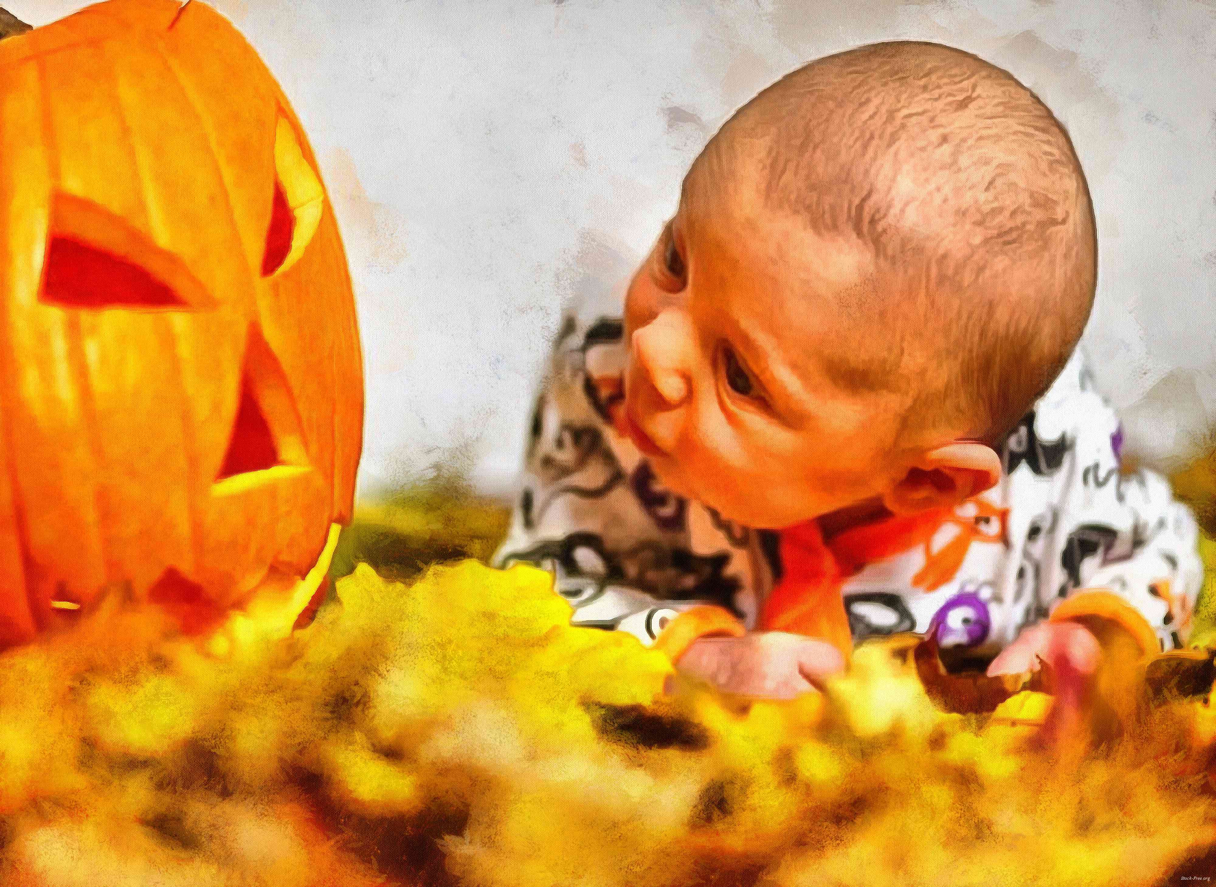  child, baby, toddler, pumpkin, halloween - halloween free image, free images, public domain images, stock free images, download image for free, halloween stock free images!