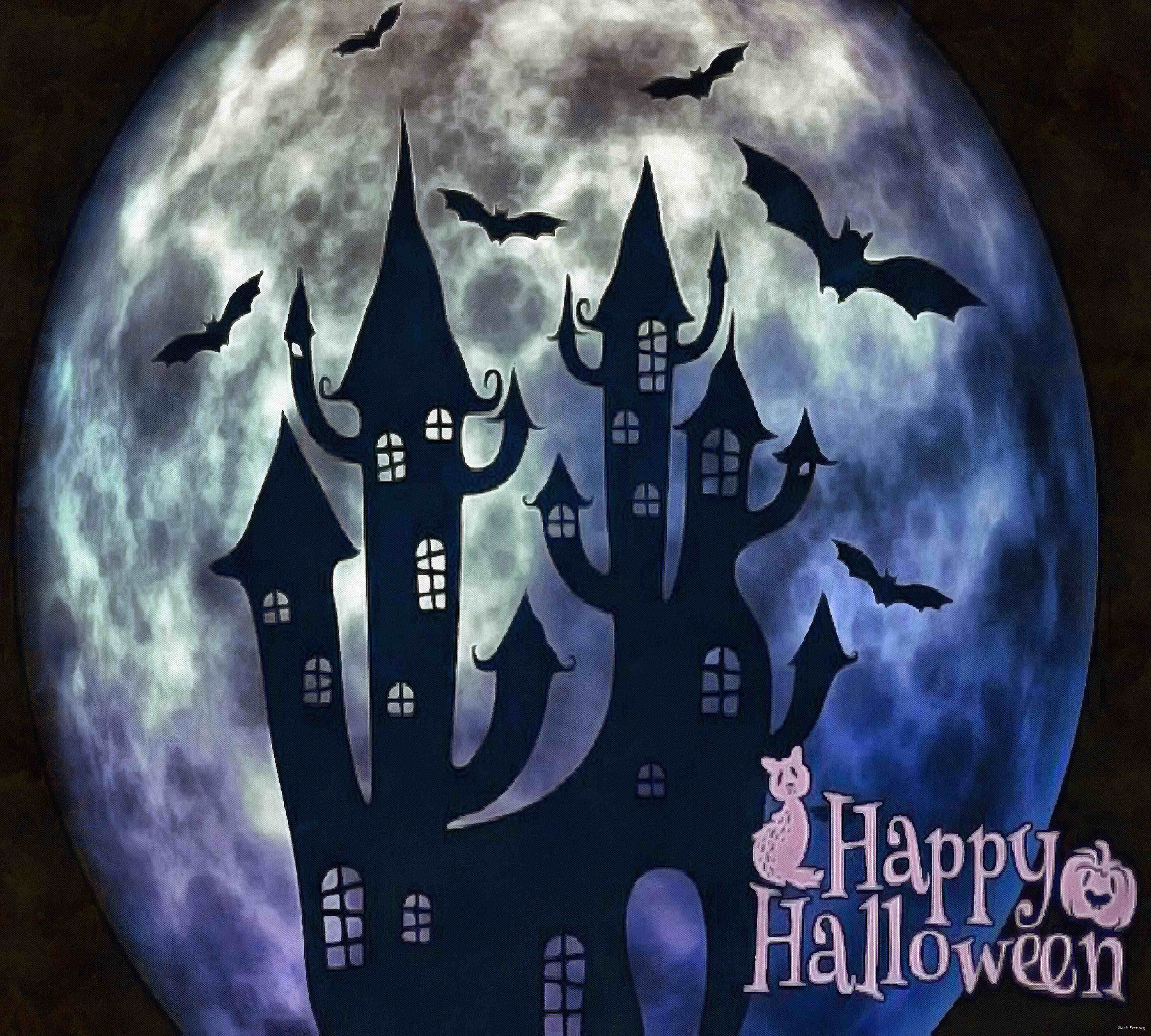 halloween, holiday, moon, happy halloveen, castle, spooky - halloween, free stock photos, public domain images, stock free images, download for free