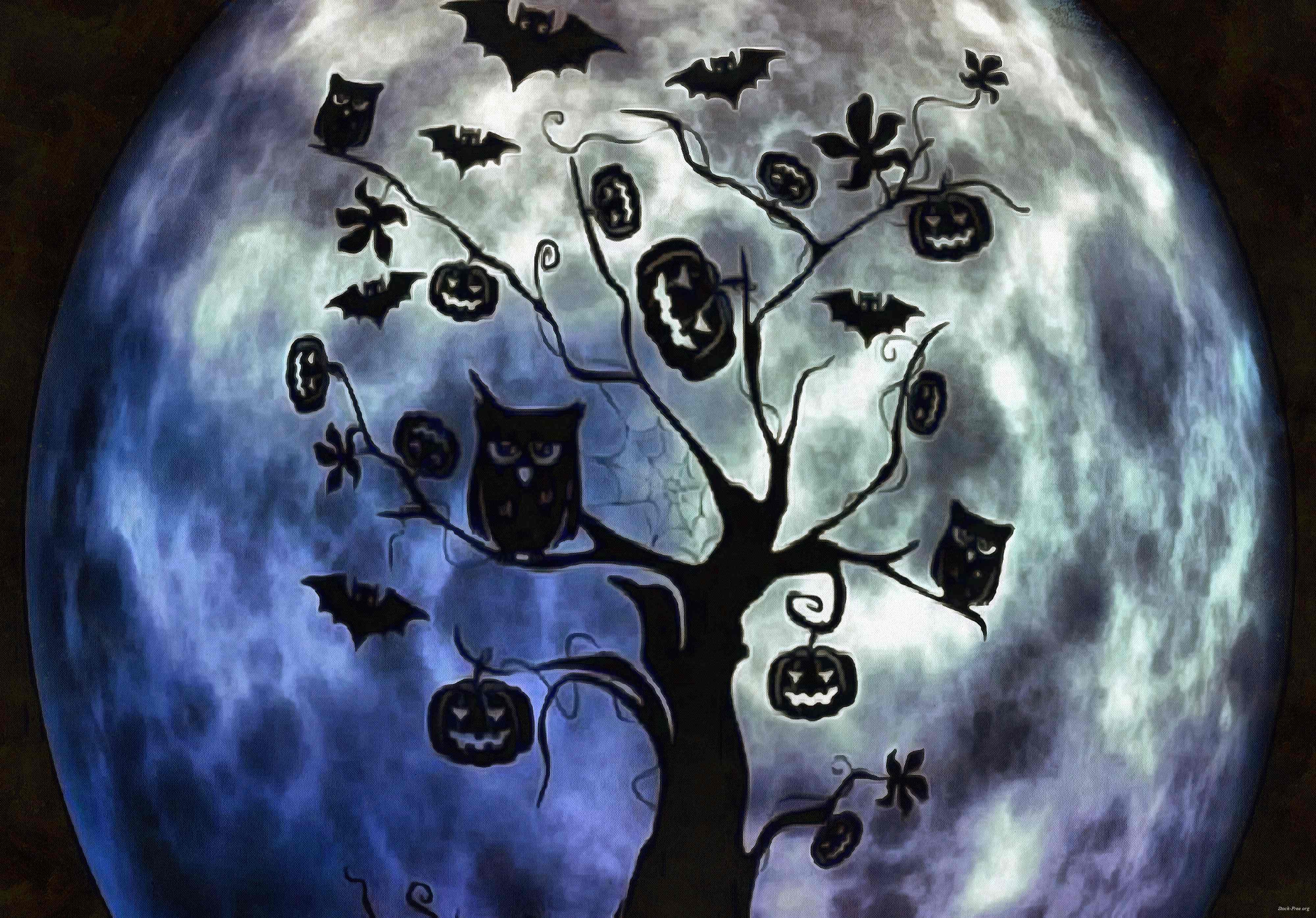 halloween, holiday, moon, happy halloveen, castle, spooky - halloween, free stock photos, public domain images, stock free images, download for free