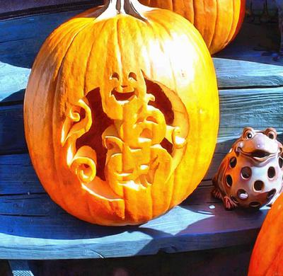 carved pumpkin, teeth, smile, candle, pumpkin, All Saints' Day, pumpkin ...