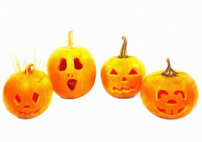 garden, pumpkins, holiday, smile, candle, Halloween pumpkin