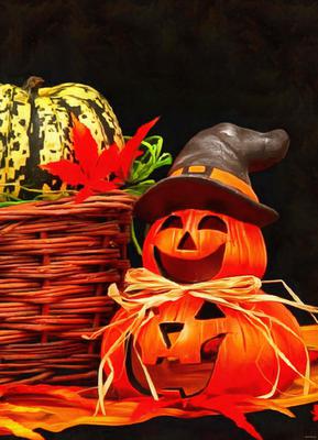 red hat, hat, pumpkins, holiday, smile, candle, Halloween pumpkin